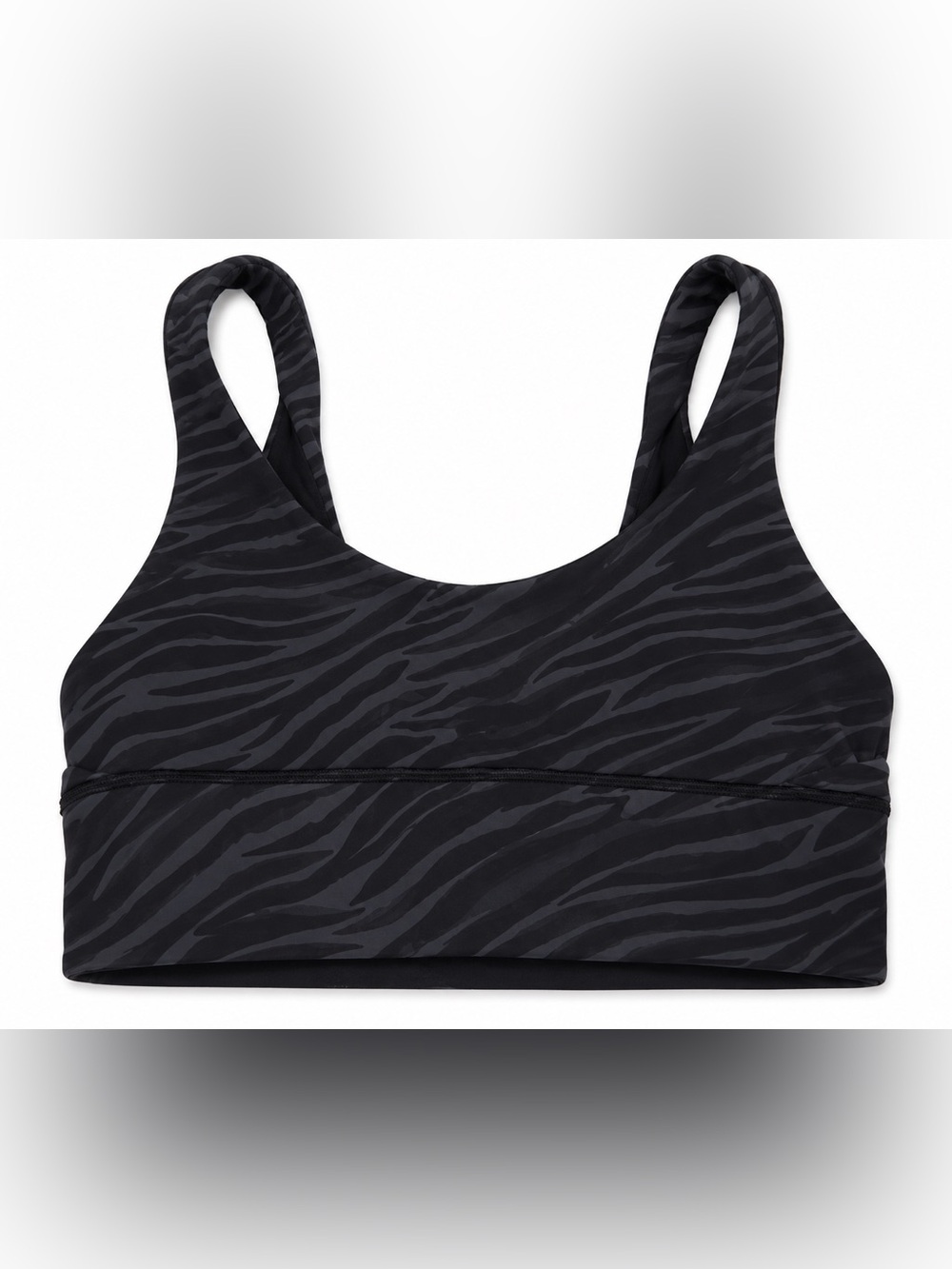 Lululemon Reversible Sports Bra Size 8 Black Tonal Zebra Print Longline Yoga